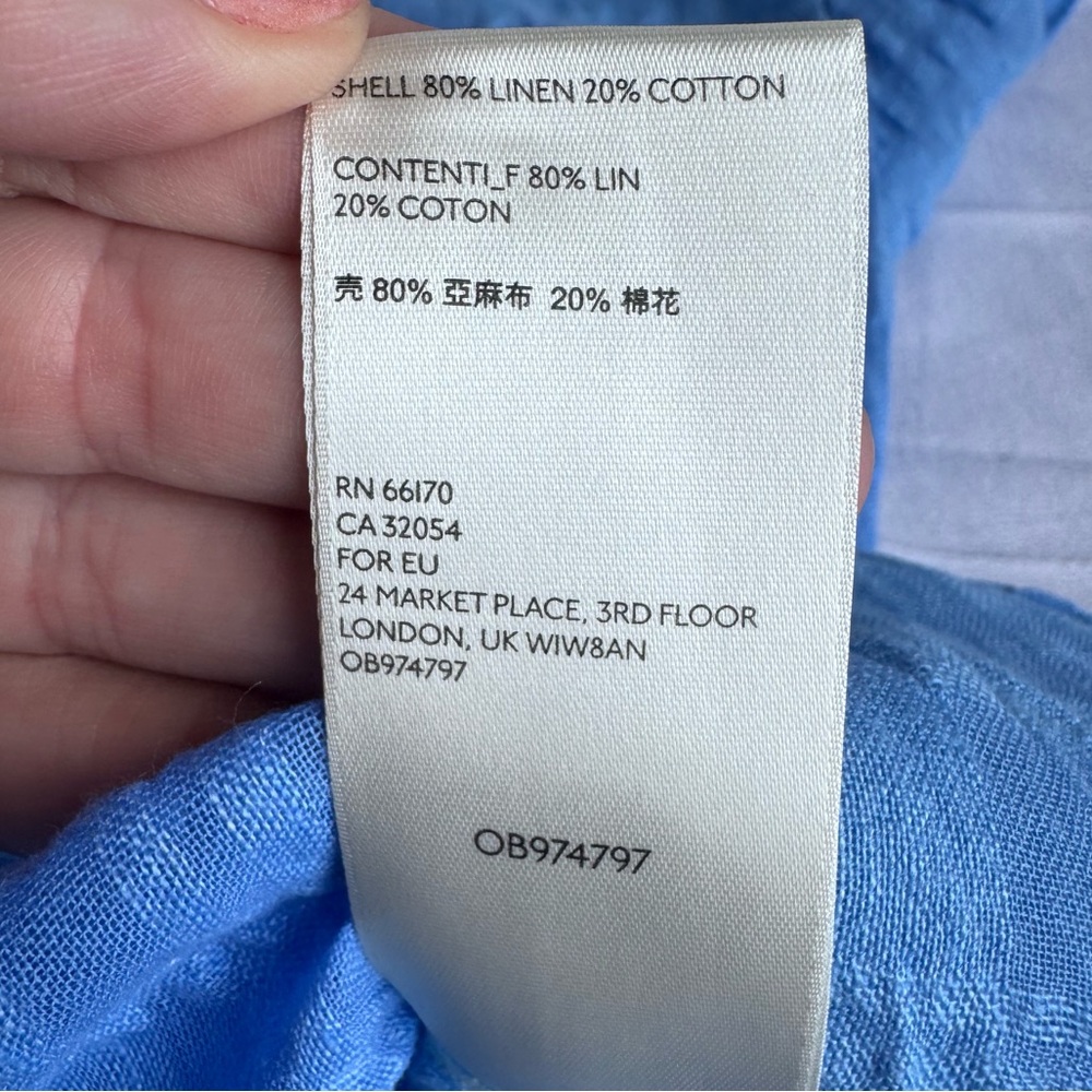 Pilcro and the Letterpress Women Blue Button Down size 0 gauzy‎ linen cotton - Picture 3 of 8